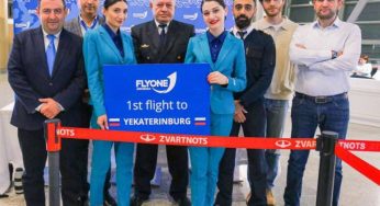 Состоялся запуск регулярного прямого рейса авиакомпании FLYONE ARMENIA по маршруту Ереван-Екатеринбург-Ереван