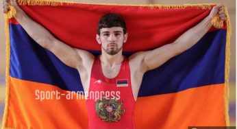 Борец Арсен Арутюнян стал трехкратным чемпионом Европы